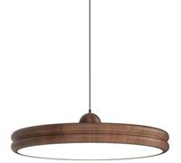 ESIYUVO Modern LED Dining Room Pendant Light Disc Single-head Simple Hanging Lamp with Iron + Acrylic Lampshade Full-spectrum Dimmable 3500-6000K For Kitchen Island Bedroom （Walnut Finish）