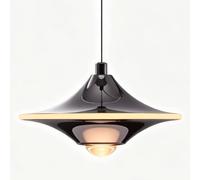 ESIYUVO Modern Minimalist Nordic Pendant Light UFO Shaped Hardware Chandelier Black Finish Hanging Lamp 14W Tri-Color Dimmable LED Indoor Lighting Fixture for Kitchen Island Bedroom Bedside