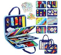 Esjay Busy Board for Toddlers Montessori Toys for Boys, Sensory Board Toy Educational Activities for Fine Motor Skills Learning, Gifts for Toddker Boy Birthday, Toys for Travel Airplane Car
