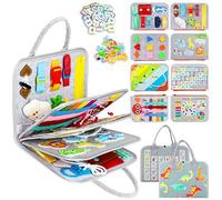 Esjay Toddler Busy Board, Montessori Toys Busy Book for Boys Girls, Sensory Board Toy Learning Activities for Fine Motor Skills, Birthday Gifts for Boys Girls, Travel Toys for Airplane Car