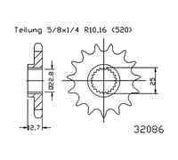 Esjot 32086 520 Front Sprocket