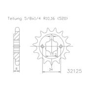 Esjot 32125 520 Standard Front Sprocket