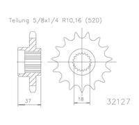 Esjot 32127 520 Standard Front Sprocket