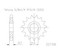 Esjot 32158 520 Standard Front Sprocket