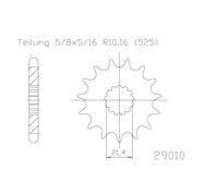 ESJOT Chain pinion, 14 teeth