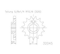 ESJOT Chain pinion, 14 teeth