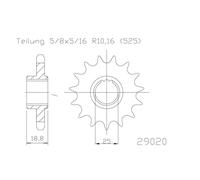 ESJOT Chain pinion, 16 teeth