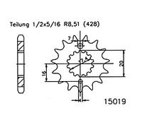 ESJOT Chain pinion, 17 teeth