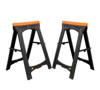 Eskde Black & Orange Folding Plastic Heavy Duty Sawhorse 250Kg Pack Of 2