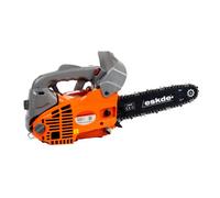 Petrol Chainsaw 10 Inch - 25.4cc Chain Saw Powerful 2-Stroke Engine for Chopping Logs, Trees | Top Handle Chainsaw with Tool Kit, Fuel Mixing Bottle and Bar Cover | eSkde