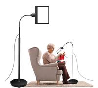 Eskelson Magnifying Glass with Light and Stand, LED 5 Color Modes, Stepless Dimmable, Adjustable Swing Arm Lighted Magnifier Lamp for Craft & Esthetic