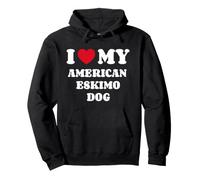 Eskie I Love My American Eskimo Dog Owner Heart Pullover Hoodie
