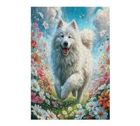 Eskimo Dog 300 Piece Jigsaw Puzzle for Adults Cute Dog Pet Vacation Souvenir Memory Keepsake No Dust Pieces Great Gift for Travelers 300 PCS