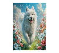 Eskimo Dog 300 Piece Jigsaw Puzzle for Adults Teens Cute Dog Pet Study Room Decor Focus Training Vibrant Colours Great Gift for Scholars 300 PCS