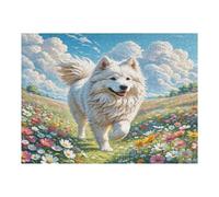 Eskimo Dog 500-piece Jigsaw Puzzle Set Cute Pet Animals Family Puzzle Lovers Brain Training Indoor Game Family Game Night Summer Gift Durable Board 500 PCS