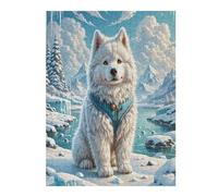 Eskimo Dog 500-piece Jigsaw Puzzle Set Cute Pet Animals For Adults Teens 14+ Logic Skill Indoor Game Family Game Night Summer Paperboard 500 PCS