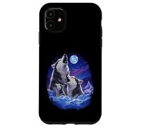 Eskimo Dog Mom - Three Sled Dog Howling at the Moon Night Case for iPhone 11