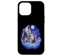 Eskimo Dog Mom - Three Sled Dog Howling at the Moon Night Case for iPhone 12 Pro Max