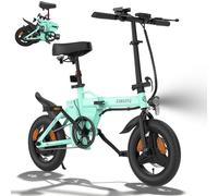 Eskute F100 Electric Folding Bike, 14" Electric Commuter Bicycle 36V 9Ah Battery, Range 35 Miles, Mini Folding Ebike with Phone Holder & USB Charging Port, LCD Display, Foldable Ebike for Teens/Adults