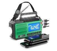 Esky 10000mAh Wind Up Solar Radio, Emergency Radio AM/FM Hand Crank Radio with USB Phone Charging, Flashlight, Reading Lamp, Compass, SOS Alarm, Portable Radio for Power Outage, Camping/Outdoor