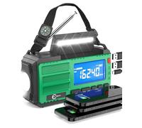 Esky Wind Up Solar Radio, 10000mAh Rechargeable Hand Crank Radio Portable Emergency Radio AM/FM/NOAA with 3 Charging Ports,Flashlight,Reading Lamp,Compass,SOS Alarm,Headphone Jack for Camping Outdoor