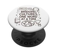 ESL teacher Bridging Cultures One Word at a Time Funny PopSockets Adhesive PopGrip