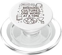 ESL teacher Bridging Cultures One Word at a Time Funny PopSockets PopGrip for MagSafe