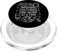 ESL teacher Bridging Cultures One Word at a Time Funny PopSockets PopGrip for MagSafe