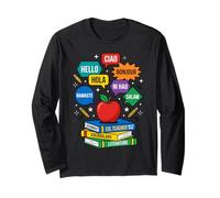 ESL Teacher Hello Languages Multilingual World Greetings Long Sleeve T-Shirt