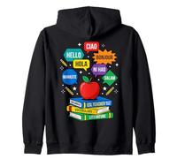 ESL Teacher Hello Languages Multilingual World Greetings Zip Hoodie