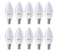 Eslas 6W E14 LED Candle Light Bulb, Cool White 6000K, C37 600lm, SES Small Edison Screw Candle Light Bulbs, 60 Watt Equivalent, Non-Dimmable, 10 Pack