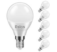 Eslas E14 LED Light Bulb, Globe Bulbs SES 6W, Small Edison Screw G45 Golf Ball Bulb, 60W Incandescent Bulbs Equivalent, P45 Warm White 3000K 600lm, Non-dimmable, 6 Pack