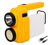Eslas Rechargeable Camping Lantern with 3 Lighting Modes, Waterproof Outdoor LED Torch with 2x1200mAh Battery, USB Output, Outdoor Spotlight, Hanging Searchlight for Emergency, Hiking, Repair, Tent