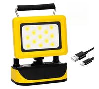 Eslas Upgraded LED Rechargeable Work Light 10W, Dimmable, 2700K-6500K, Magnetic LED Portable Light with Power Display, Super Bright 1100LM, IP65 Waterproof, for Workshop, Car Repair, Garage, Camping