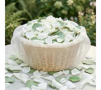 Eslibin 500+PCS Real White Rose Petals & Natural Eucalyptus Leaves, 4.23oz (120g) - Freeze Dried Flower Petals Confetti for Wedding Flower Girl Toss, Aisle Runner, Table Scatter, Bridal Shower Decor