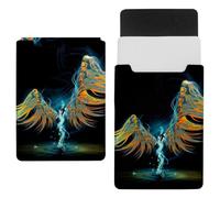 Eslifey 13 Inch Slim Laptop Sleeve Case Leather Bag with Magnetic Closure, Angel Wings Microfiber Leather Case