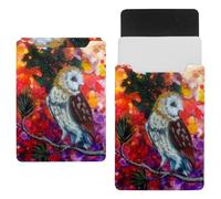 Eslifey 13 Inch Slim Laptop Sleeve Case Leather Bag with Magnetic Closure, Barn Owl Bird Microfiber Leather Case