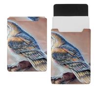 Eslifey 13 Inch Slim Laptop Sleeve Case Leather Bag with Magnetic Closure, Barn Owl Bird Painting Microfiber Leather Case
