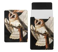 Eslifey 13 Inch Slim Laptop Sleeve Case Leather Bag with Magnetic Closure, Barn Owl Microfiber Leather Case