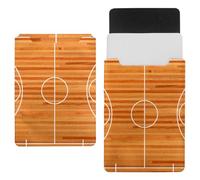 Eslifey 13 Inch Slim Laptop Sleeve Case Leather Bag with Magnetic Closure, Basketball Court Floor Plan on Parquet Background Microfiber Leather Case
