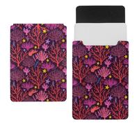 Eslifey 13 Inch Slim Laptop Sleeve Case Leather Bag with Magnetic Closure, Beautiful Red Coral Microfiber Leather Case