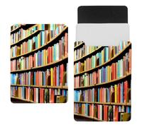 Eslifey 13 Inch Slim Laptop Sleeve Case Leather Bag with Magnetic Closure, Bookcase in Library Microfiber Leather Case