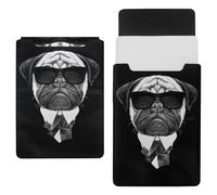 Eslifey 13 Inch Slim Laptop Sleeve Case Leather Bag with Magnetic Closure, Boss Pug Dog Microfiber Leather Case