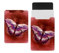 Eslifey 13 Inch Slim Laptop Sleeve Case Leather Bag with Magnetic Closure, Butterfly Insect Flying Wing Microfiber Leather Case