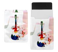 Eslifey 13 Inch Slim Laptop Sleeve Case Leather Bag with Magnetic Closure, Butterfly Music Guitar Microfiber Leather Case