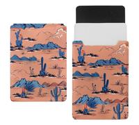 Eslifey 13 Inch Slim Laptop Sleeve Case Leather Bag with Magnetic Closure, Cactus on Desert Blooming Succulents Flower Microfiber Leather Case