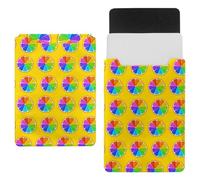 Eslifey 13 Inch Slim Laptop Sleeve Case Leather Bag with Magnetic Closure, Colorful Rainbow Lemon Pattern Microfiber Leather Case