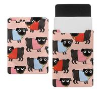Eslifey 13 Inch Slim Laptop Sleeve Case Leather Bag with Magnetic Closure, Cute Dog Colorful Pug Microfiber Leather Case