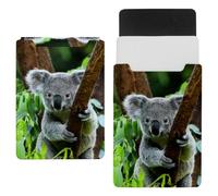 Eslifey 13 Inch Slim Laptop Sleeve Case Leather Bag with Magnetic Closure, Cute Koala Microfiber Leather Case