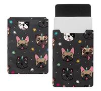 Eslifey 13 Inch Slim Laptop Sleeve Case Leather Bag with Magnetic Closure, Doggicorn Pugs and French Bulldogs with Unicorn Horn Microfiber Leather Case